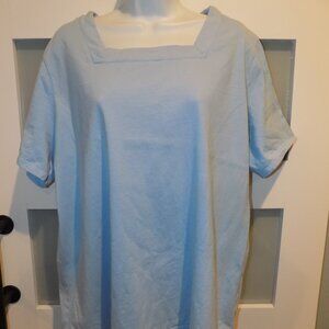 Mountain Lake Baby Blue SS Square Neck Shirt Size 2X Women's NWOT